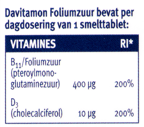 Bonus verdiepen Subtropisch Davitamon Foliumzuur met Vitamine D3: bij kinderwens