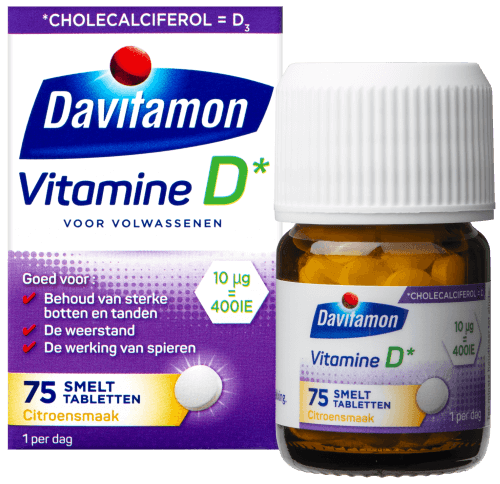 regelmatig dun Assimilatie Davitamon Vitamine D voor volwassenen 75 smelttabletten